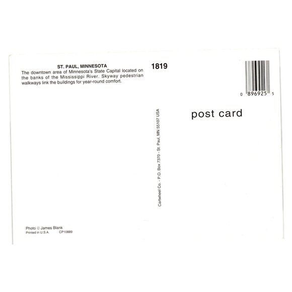 Saint Paul Minnesota Downtown Skyline Postcard James Vintage Tourism Souvenir - Picture 2 of 2